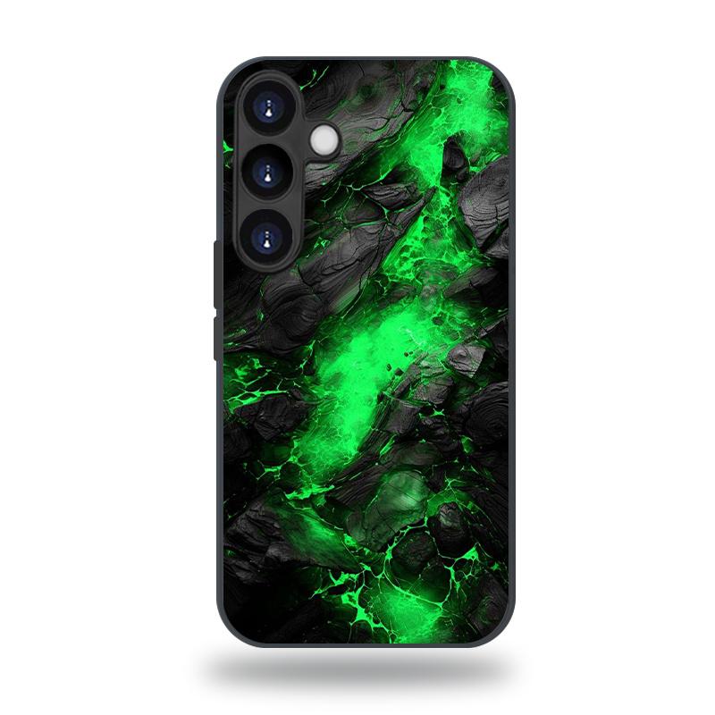 Electroplated glass phone case suitable for Samsung Galaxy S26 S25 S24 S23 S22 S20 S11 S10 FE Ultra Plus anti drop green pattern