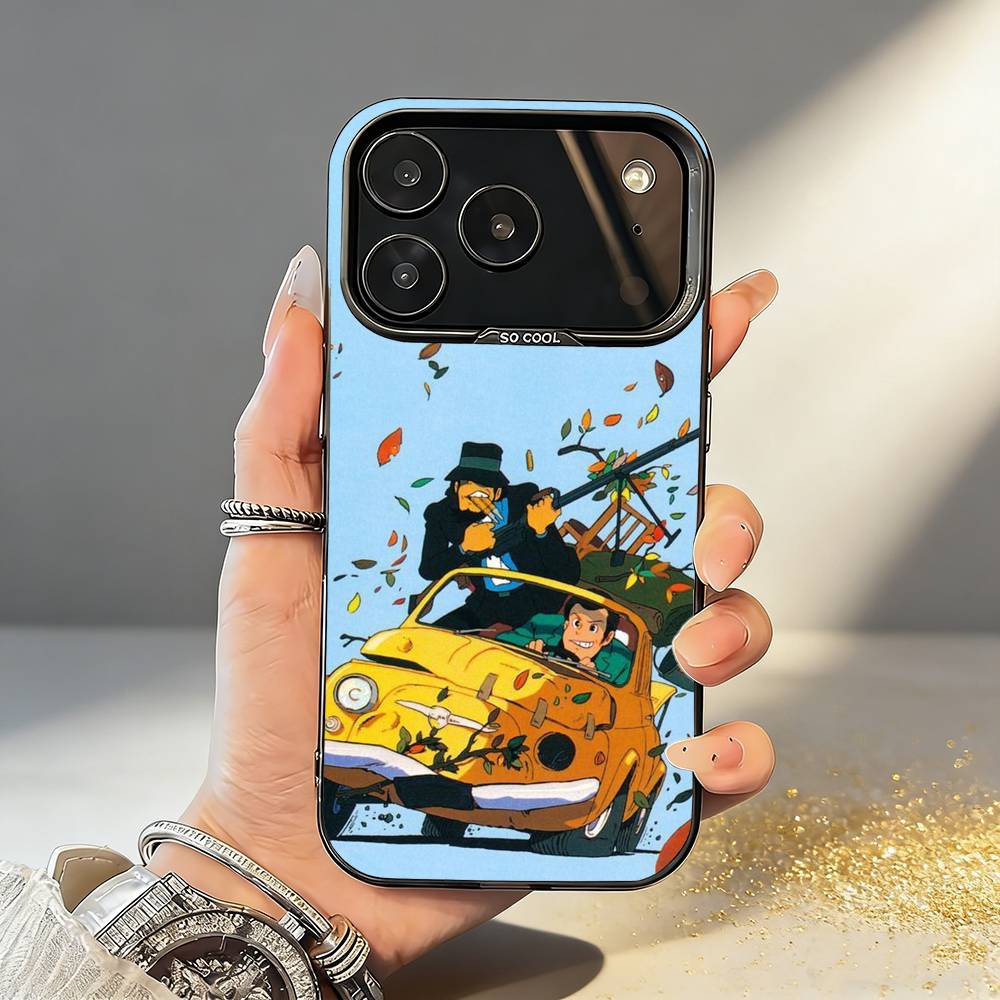L-Lupin Anime T-Third Phone Case For iPhone17,16,15,14,13,12,11,Pro,MAX Gray Matte Silicone Black Cover
