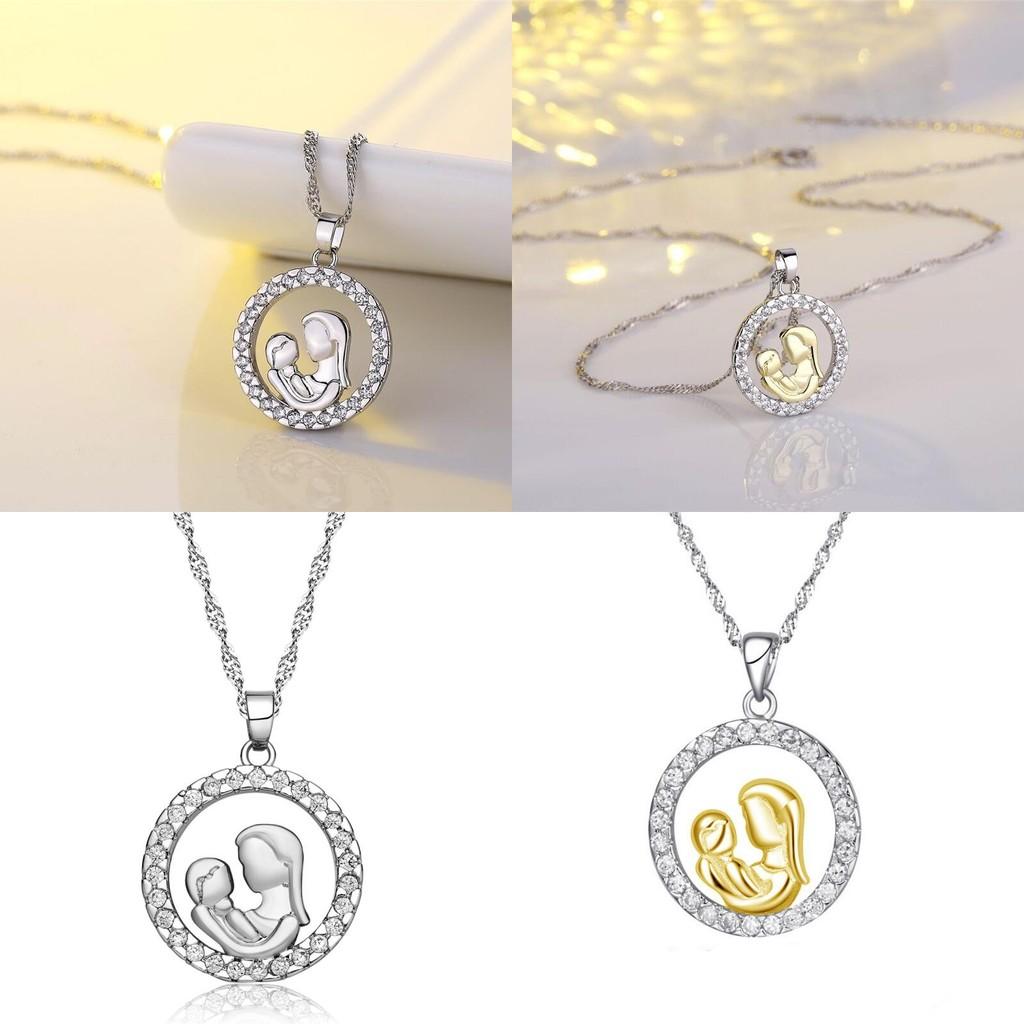 Exquisite Fashionable Copper Zirconia Round Pendant Necklace For Stylish Mothers On Special Occasions