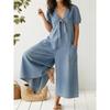 GMXIA Moda Donna Casual Tinta Unita Stampa Estate Primavera Manica Corta Bretelle Pantaloni Tute & Rompers