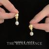 Conch Freshwater Pearl Earrings French Retro Stud Earrings Niche Earrings