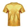 Disco Metallic Top Hip Hop Performance Dancewear Fashion Dance Top  Kids Boys Girls