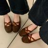 Fashion 2025 New Lace Suede Flats Soft Shoes Autumn Comfort Fairy Loafers Shoes Fashion Casual Sneaker Elegant Dress Walking Zapatillas