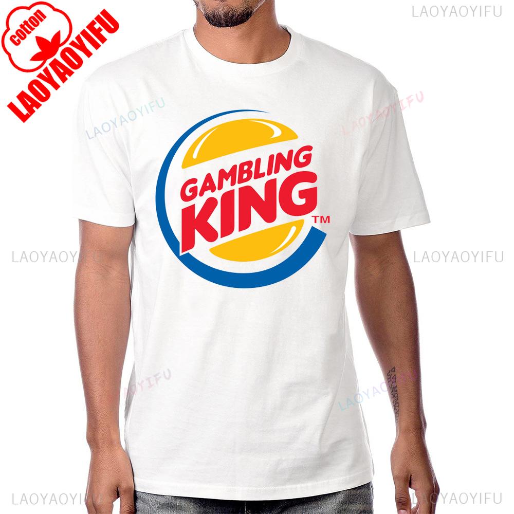 Funny Gambling King T-Shirt Vegas Roulette Slot Poker Gambling Casual Fashion Streetwear Man Tshirt Cotton Short Sleeve T Shirt S разноцветный