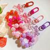Candy Bows Lanyard Anti-Lost Beaded Bracelet For Mobile Phone Case Wrist Strap Car Keychain Cute Phone Charm