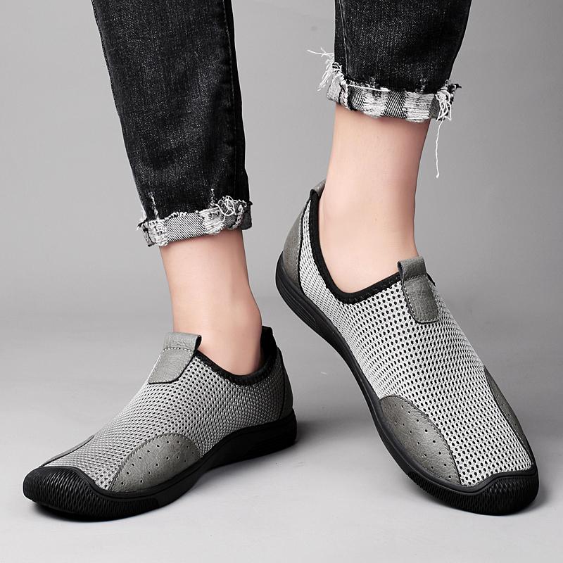 Spring Autumn Mens Sneakers All-match Breathable Mens Slip On Shoes Hollow Out Mens Loafers 2024 Male Comfortable Driving Shoes