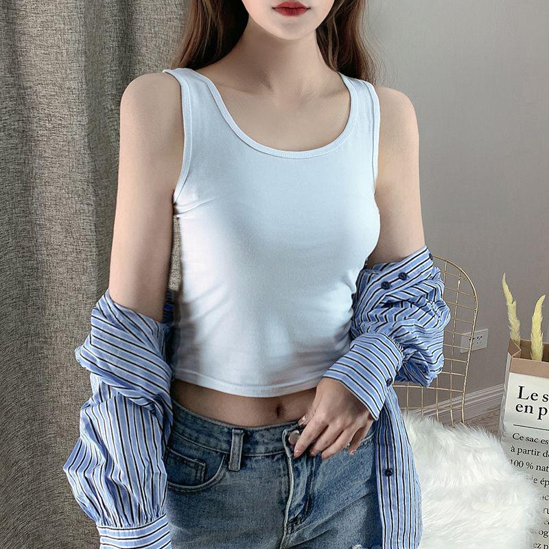 Women s Pure Cotton Cropped Camisole - Slim-Fit, Sleeveless, Versatile Summer Base/Outerwear S
