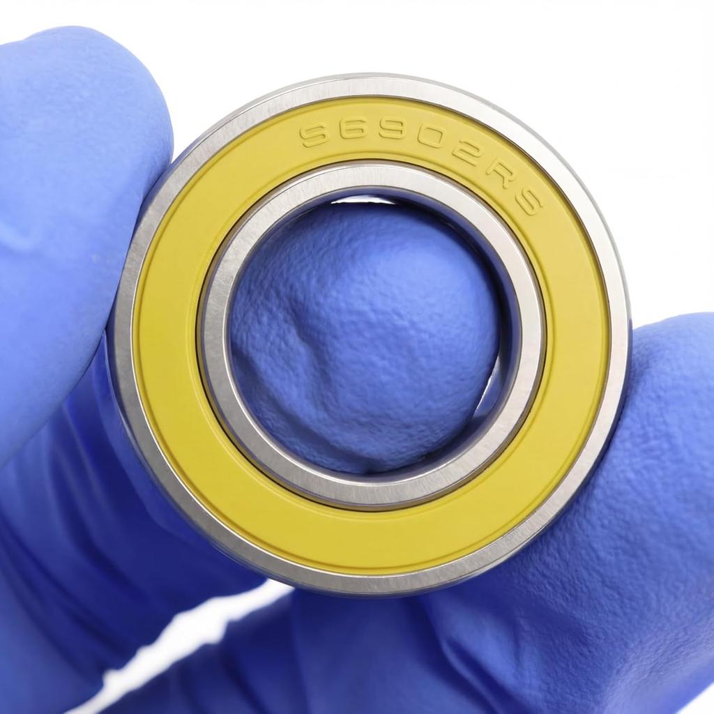 6902-2RS Stainless Steel Ceramic Hybrid Radial Bearing, 15x28x7mm Bicycle Hub Front Rear Hubs Wheel Bearing (1PC)