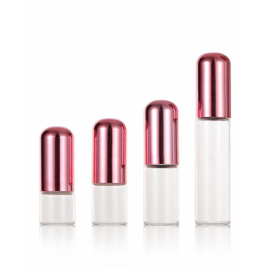 1ML-10ML Transparent Rollerball Bottles with Rose Gold Cap for Essential Oils