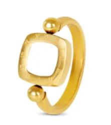 Glänzende Kristall High-End Anlaufgeschützte Mode Geometrische Offene Vergoldete Edelstahlringe für Damen Ehering Schmuck Geschenke
