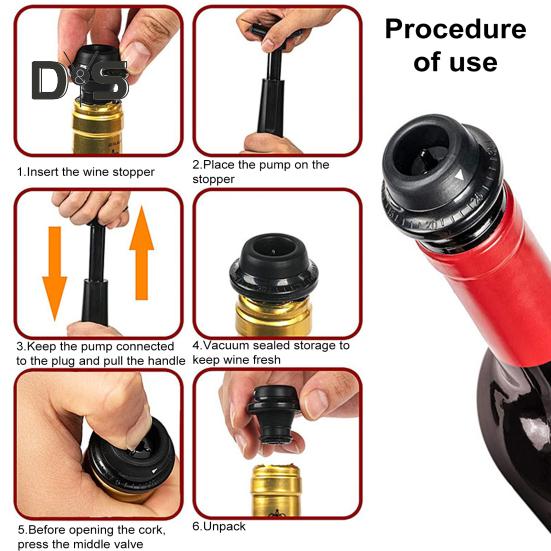 Weinspar-Vakuumpumpe mit 4 Stopfen, wiederverwendbarer Flaschenversiegeler, Rotweinkorken, bewahrt die Frische, verhindert Oxidation, Weinzubehör für die Hausbar