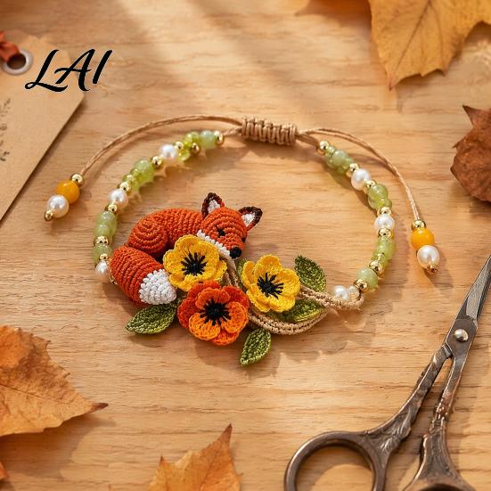 Bead Embroidery Craft Set DIY Beaded Bracelet Making Kit Beginner-Friendly Animal Unique Jewelry Crafting Beadwork for Adults Lovers Weaving