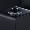 8mm Wide Single Row Full Diamond Zircon Ring Electroplated Black Stainless Steel Pair Ring