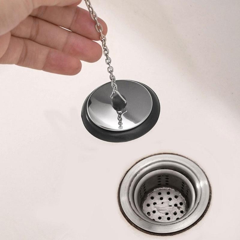 Kitchen & Bath Drain Stopper Rubber Sink Plugs with Hook Multiple Use Rubber Sink Plugs Bathroom Drain for Easy Removal