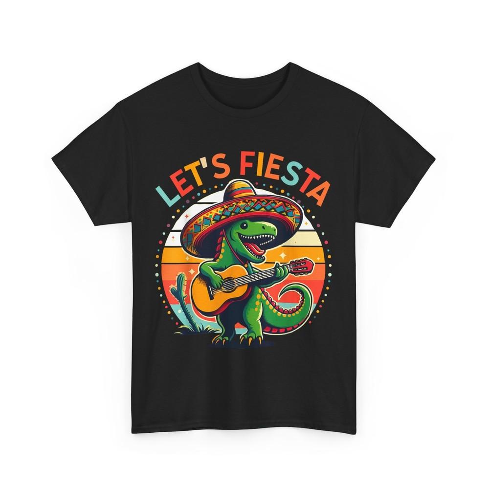 

Cinco De Mayo T-Shirt, Let s Fiesta Dinosaur Mexican Fiesta Funny Shirt 2XL