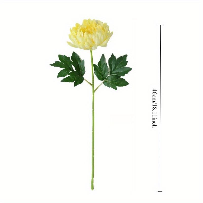 3Pcs Simulated Single Branch Silk Fabric Golden Chrysanthemum Daisy Peony Artificial Flower