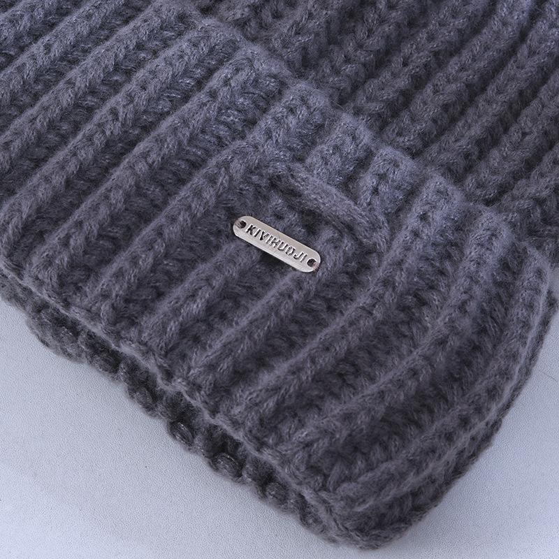 Women's Winter Warm Knitted Hat Korean Casual and Versatile Big Head Surround Windproof Ear Protection Wool Hat