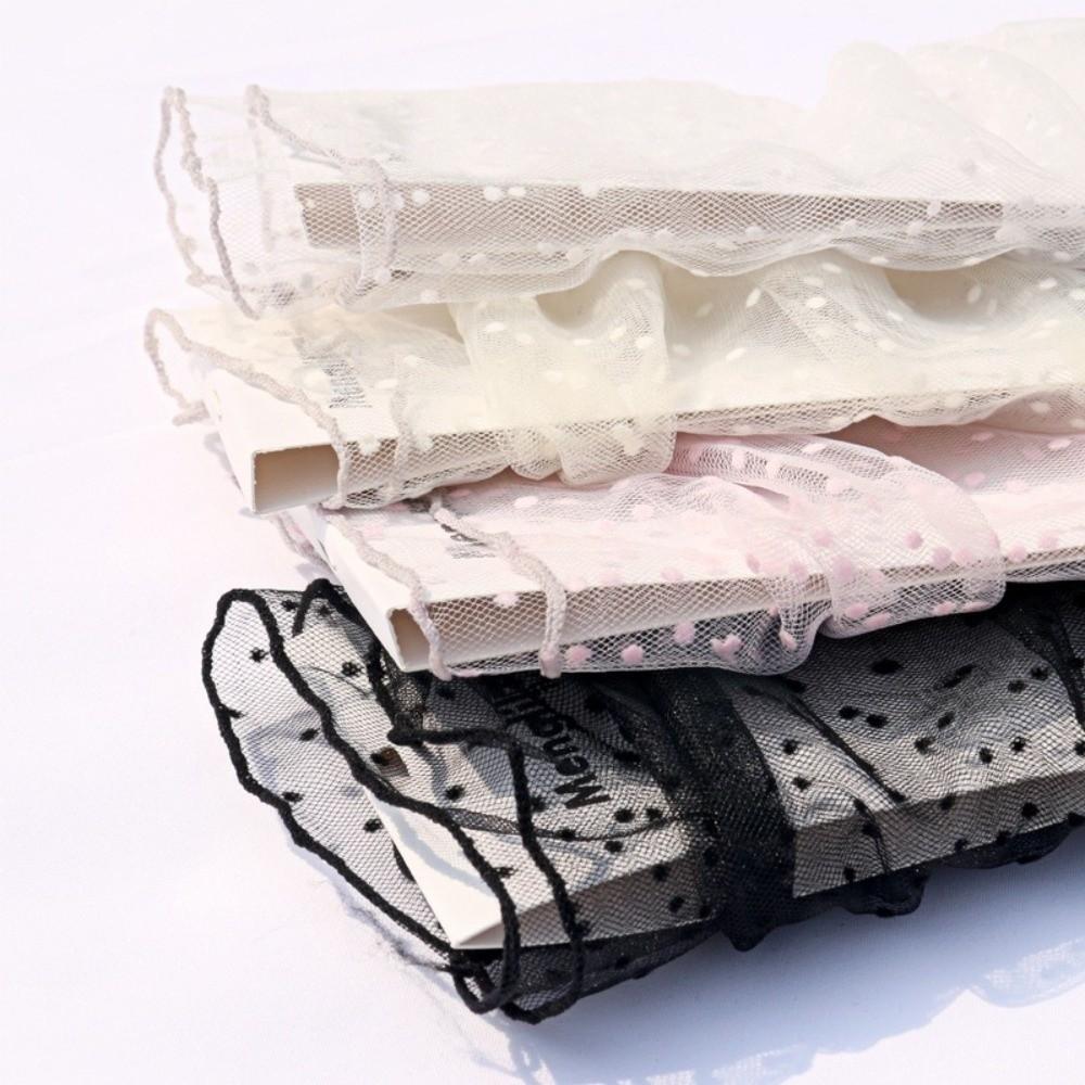 Pile Up Socks Breathable Polka Dot Mesh Socks Transparent JK Mid Tube Socks Summer Sweet Stacked Stockings Student