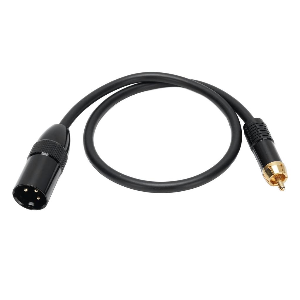 XLR Male To AV Plug Cable 0.5m Length Copper Core Gold Plated XLR Male 3 Pin To AV Phono Plug Cable