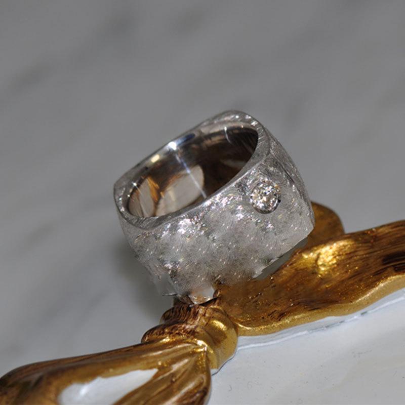 

Silver Luxurious 925 Snowflake Textured Ring In Geometric Design Perfect For Women Stylish