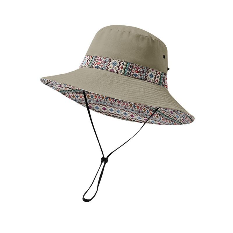 New Outdoor Sunshade Bucket Hat Women's Summer Travel Sunscreen Sun Hat Wide Brim Western Denim Seaside Hat