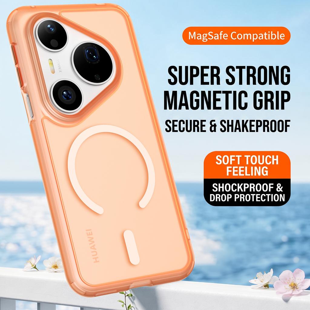 Full-coverage Transparent Magnetic Case for Huawei Pura 80 90 Pro Max 70 Ultra Supports Wireless Charging for Magsafe Cover