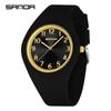 SANDA Student Waterproof Glow-in-the-Dark Silicone Quartz Exam Watch
