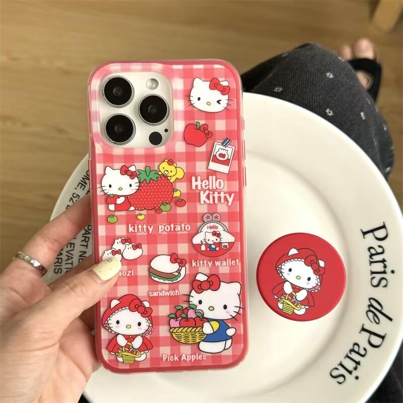 Magnetic Shake Kitty Holder Hello Kitty Case For Samsung Galaxy S26 Ultra S25 S24 S23 S22 Ultra Plus FE Flip 7 6 5G Phone Cover