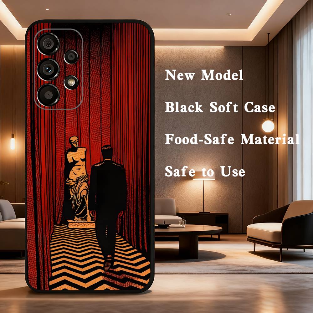 Twin Peaks Art Phone Case For Samsung Galaxy A73,31,32,72,41,53,52,71,22,5G,Note,J7,8,9 Soft Black Silicone Cover
