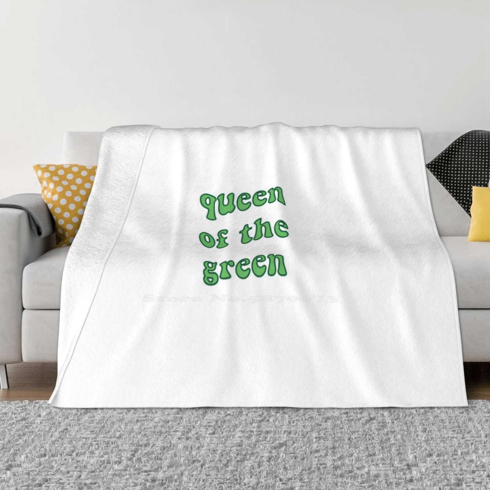 Queen Of The Green Fashion Soft Warm Flannel Blanket Stoner 420 Girly Girl Power 30x40in