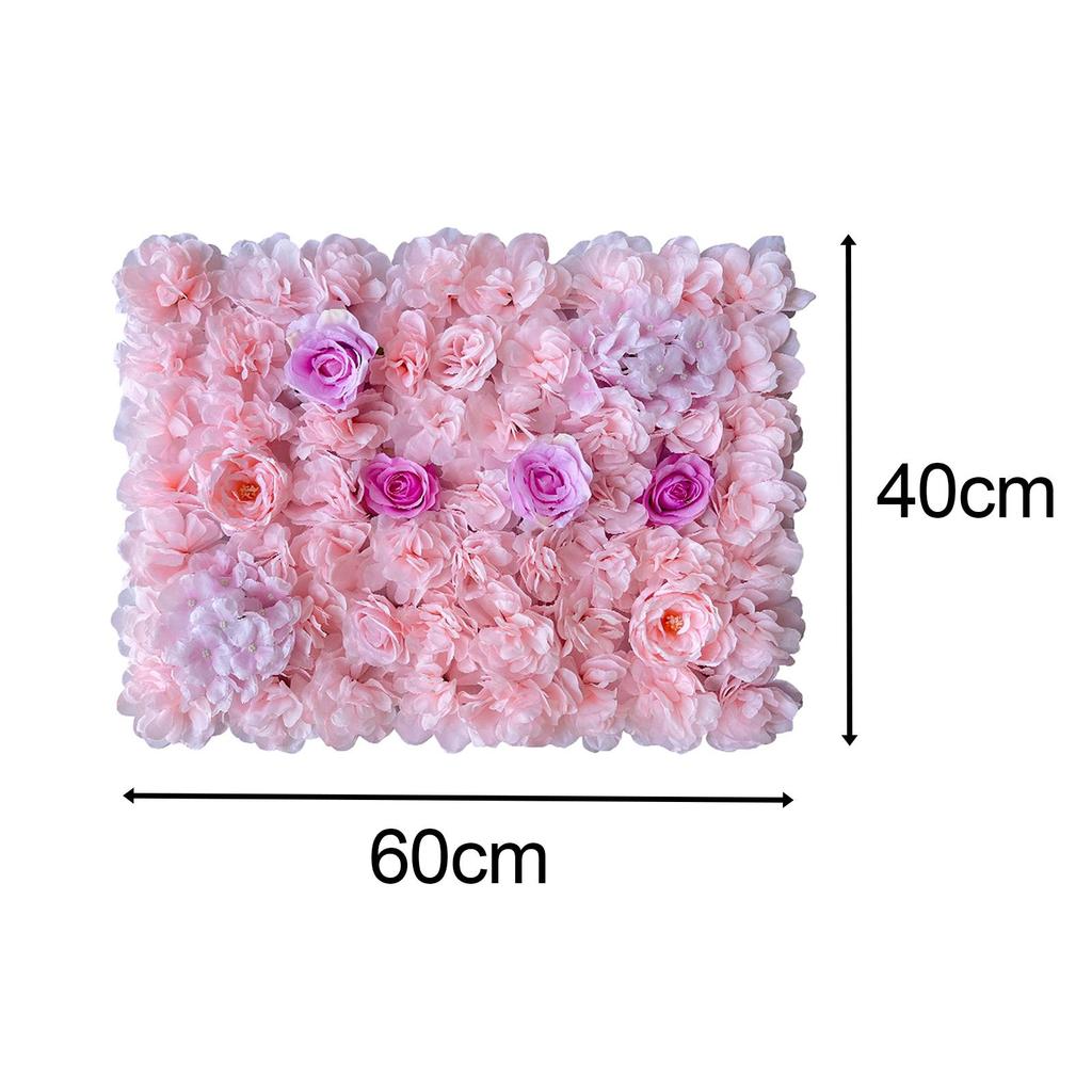 Artificial Flowers Wall Panel 40Cmx60cm Floral Backdrop Romantic Decorative for Garden Outdoor Banquet Balcony Decoration