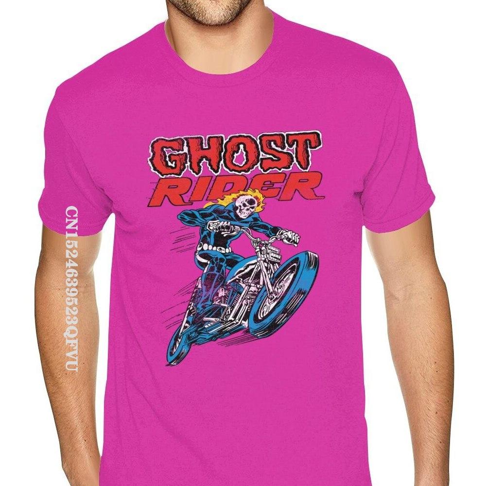 Lovely Ghost Rider Tee Shirts Men's Top Quality Gothic Style Anime Tshirt Pure Cotton Crew T-Shirts Punk Style