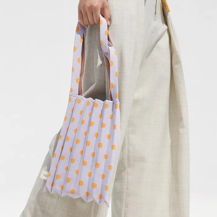 Mini shoulder bag orange polka dots