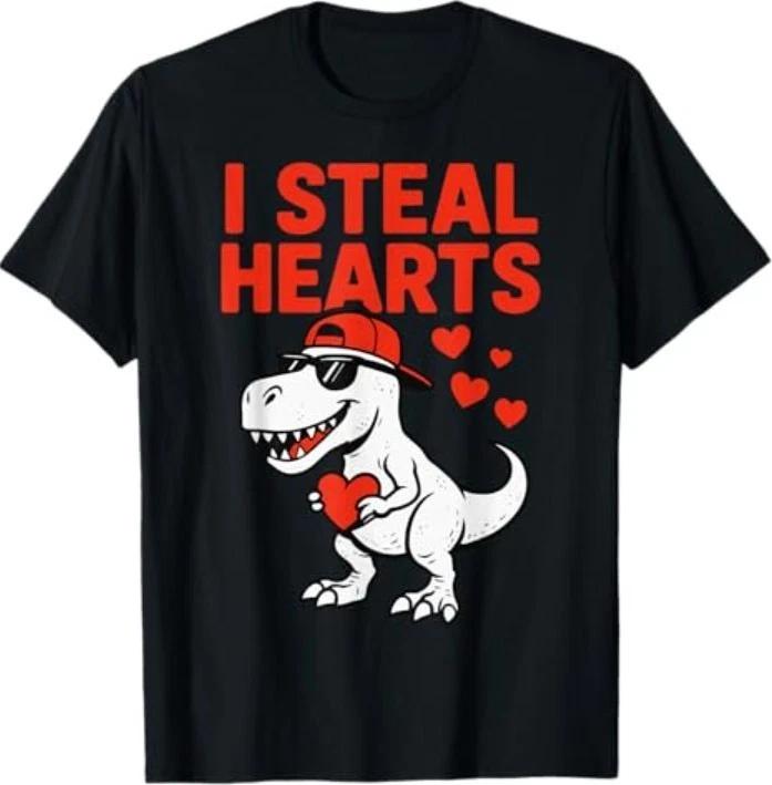I Steal Hearts Trex Dino Baby Boy Valentines Toddler T-Shirt 4XL