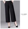 Elastic Waist Summer Pants for Middle-Aged & Elderly Women - Loose, Straight, Nine-Point Casual Style