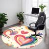 1pc Rainbow Hearts Decor Office Round Rug, Non-slip, Soft and Durable Office Rug for Interior Decoration, Perfect for Office, Beautiful Decoration Yy2