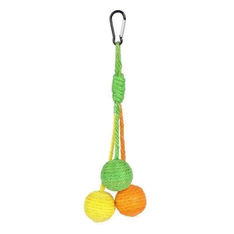 Pet Toy Cat Scratch Toy Cat Hanging Sisal Ball Built-in Bell Interactive Toy Pet Supplies cat toys  pet products