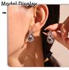Qiong Yao Fashion 18K Gold-Plated Circle Line Ear Studs - Niche Design, Light Luxury Stainless Steel for Women