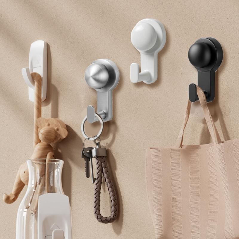 Stainless Steel Suction Hook Practical Bathroom Storage Hangers Bathroom Hook For Shower Towels And Robes