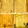 3x3m Curtain Garland on The Window USB Power Fairy Lights Festoon with Remote New Year Garland Led Lights Christmas Decor