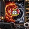 Wall Hanging Tapestry Bayer Leverkusen Football Print Cloth for Living Room Bedroom Home Decor