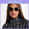 Retro Geometric Metal Frame Eyewear With Grey Lenses For Outdoor Sun Protection