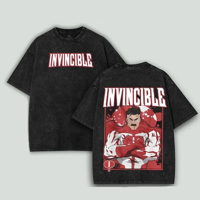T-shirt Lavata Invincibile Abbigliamento per tutto l'anno alta qualità personalità Vestiti Taglie Forti Unisex Nuovo Modello Maglietta per Coppie