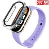 2 PACK Silicone Strap+case For Xiaomi Mi band 8 Replacement miband8 sport Bracelet Accessories smart band 8 waterproof cover