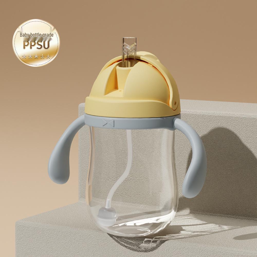 Newborn Baby Bottle Sippy Cup - Tritan Straw Cup, Drop & Leak-proof, Ideal for Infants & Children