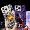 Anime All M-Might Phone Case For iPhone 16 15 14 13 12 11 Pro Max Black Matte Multicolor Laser Metallic Aurora Cover