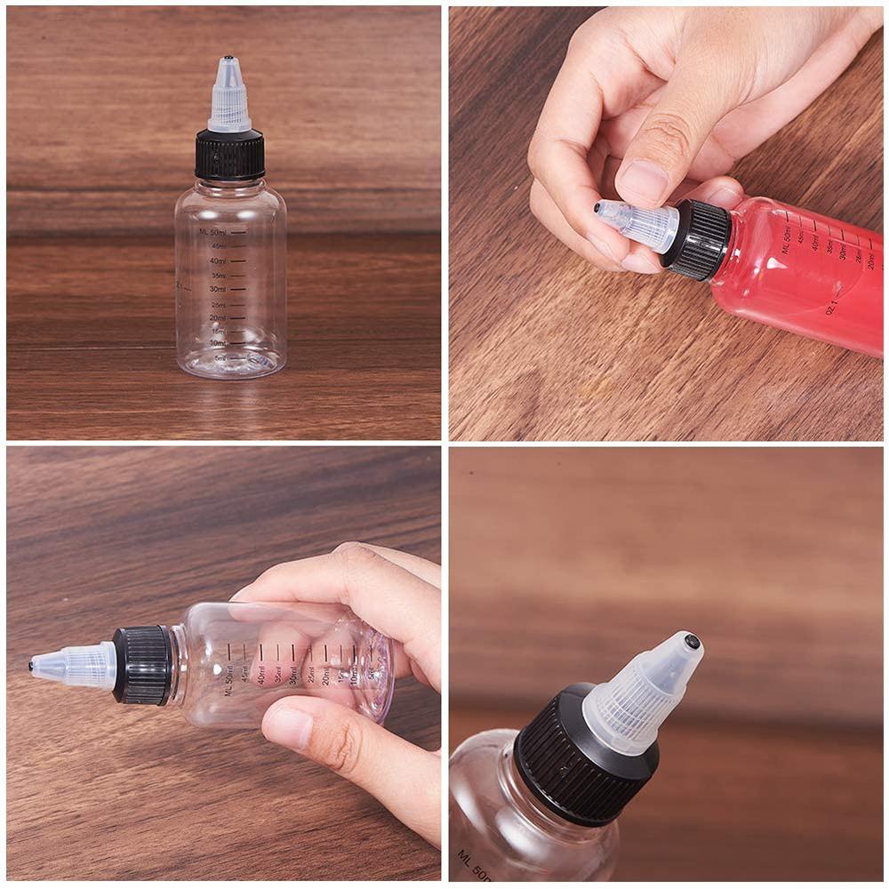 Measurement Transparent Refillable Bottles Tattoo Ink Bottles Makeup Tools Dropper Bottles