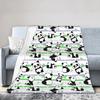 Panda Love Animal Fleece Throw Blankets Valentine's Day Blankets for Bed Office Super Soft Bedspread