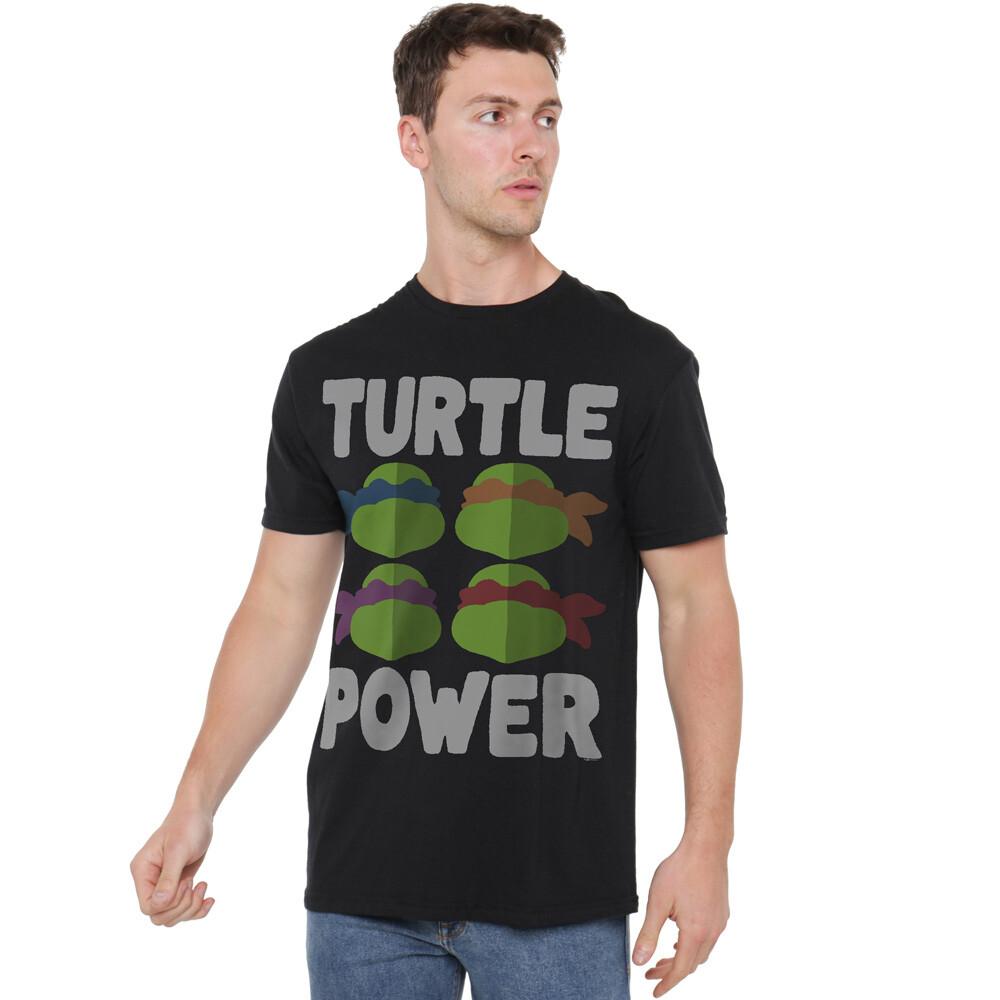 Tmnt Turtle Power Faces T-Shirt S-5XL Black XXXXL