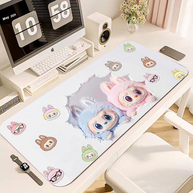 

Очень большой коврик для мыши Labubu, Накладка для стола, Коврик для мыши для ноутбука, Грязеотталкивающая и впитывающая скатерть 30*60cm